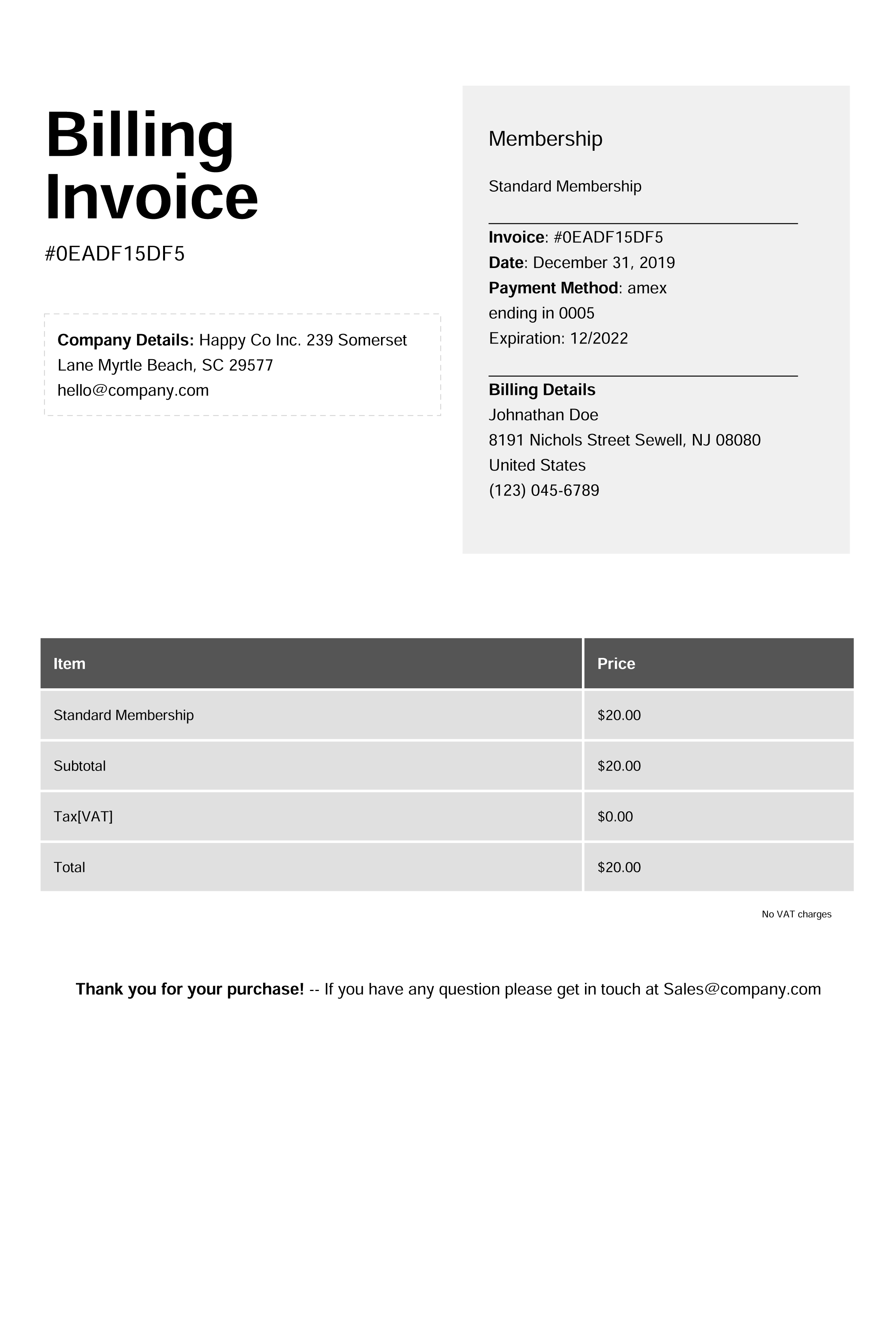 Paid Memberships Pro PDF Invoices